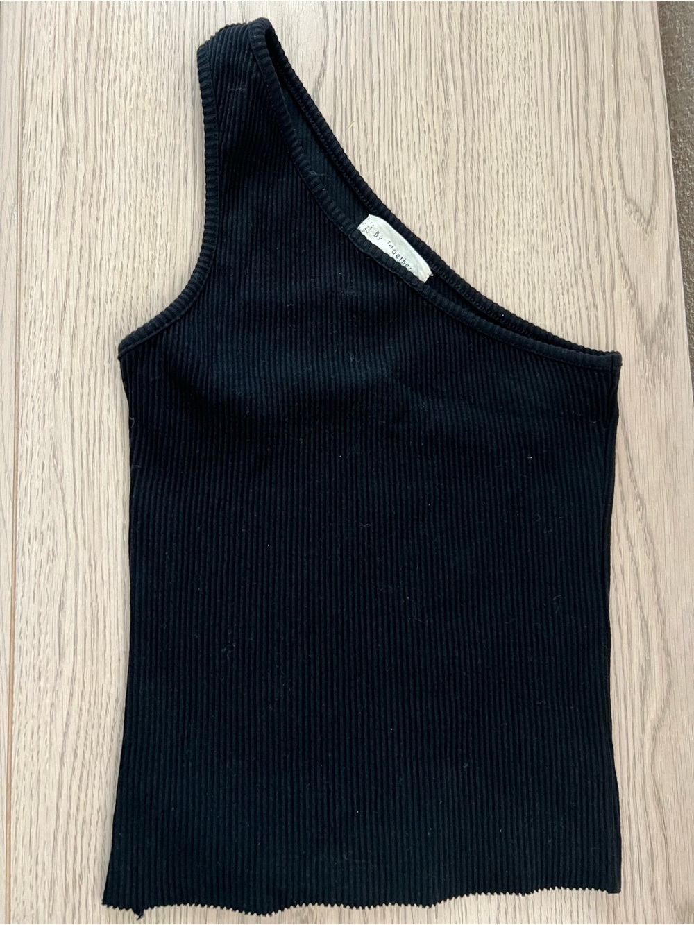 Together Black One-Shoulder Ribbed Tank Dress